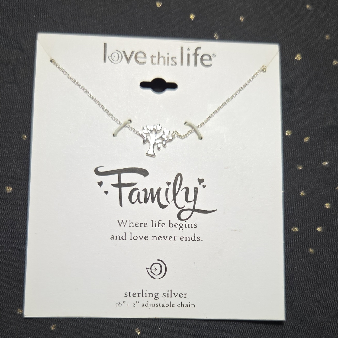 Love This Life Sterling Silver Family Necklace
